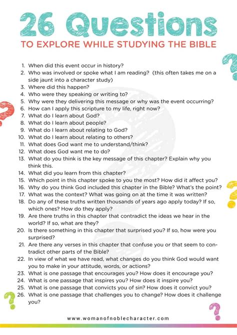 Printable Bible Study Lessons With Questions And Answers