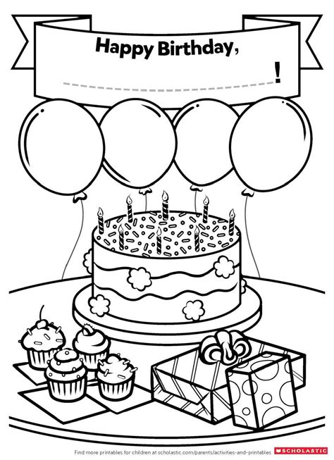 Printable Birthday Coloring Cards