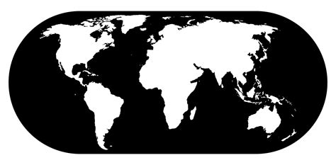 Printable Black And White World Map
