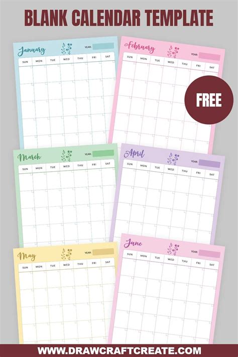 Printable Blank Calendar Travel