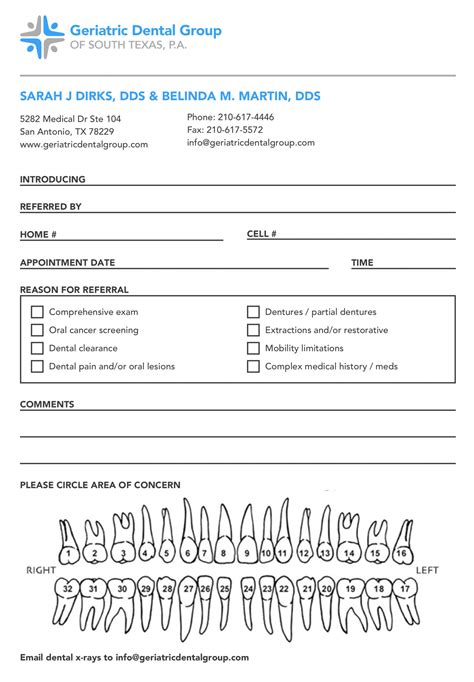 Printable Blank Dental Referral Form