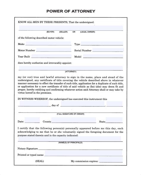 Printable Blank General Power Of Attorney Form Pdf