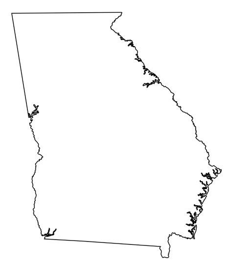 Printable Blank Georgia Regions Map
