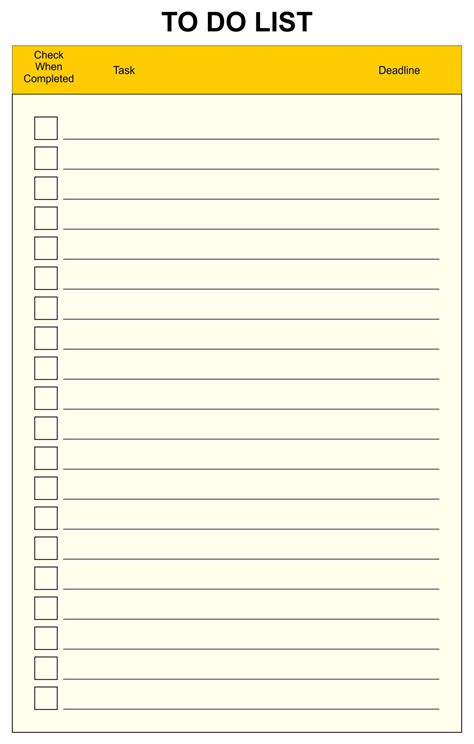 Printable Blank List Sheet Te… 