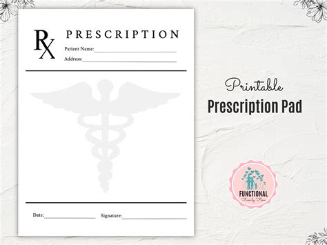 Printable Blank Prescription Pad