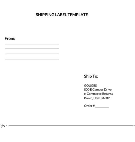 Printable Blank Shipping Label