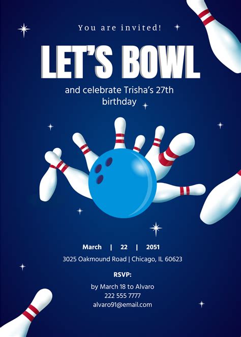 Printable Bowling Party Invite Template