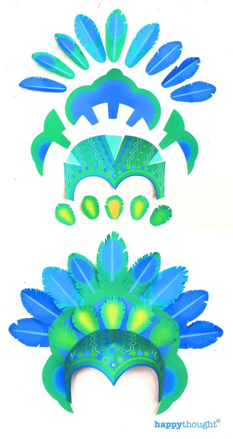 Printable Brazilian Carnival Headdress Template