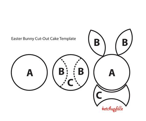 Printable Bunny Cake Template