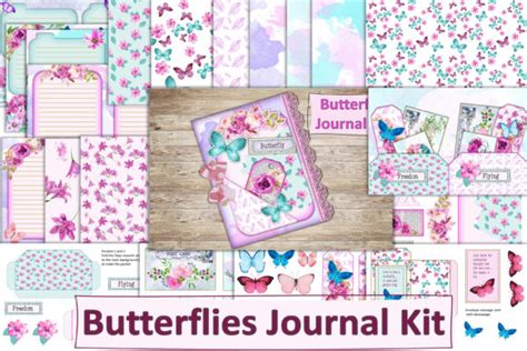 Download Printable Butterflies Journal Kit Commercial Use DXF Files