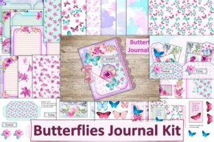 Download Printable Butterflies Journal Kit Creativefabrica