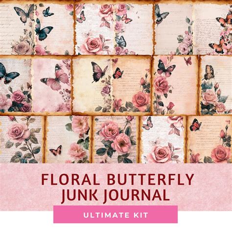 Download Printable Butterflies Journal Kit Easy Edite