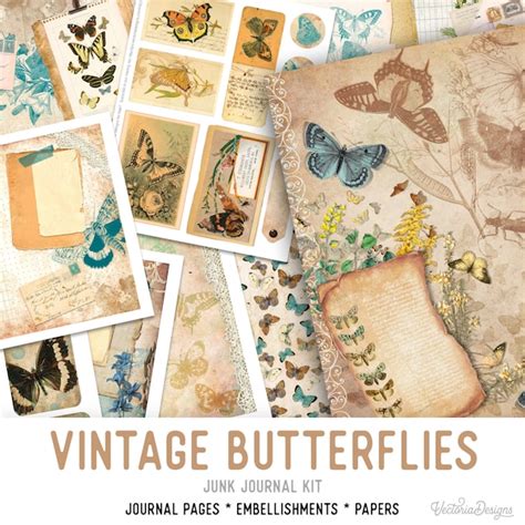 Download Printable Butterflies Journal Kit Files Free PSD Mockups
