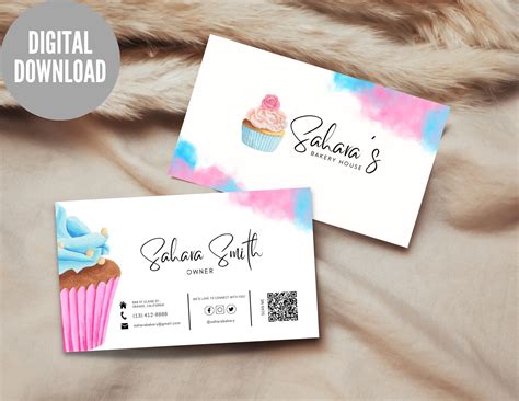 Printable Cake Business Cards Templates Free | Netwise Template