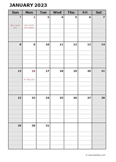 Weekly calendar 2023 UK free printable templates for Word