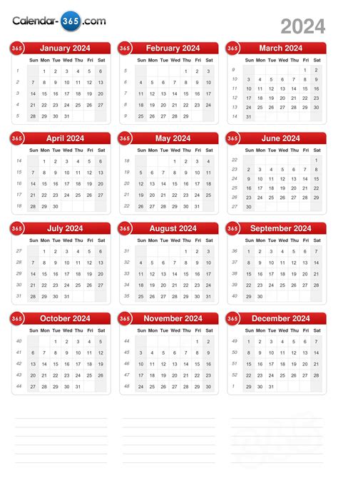 Printable Calendar 2024 Portrait