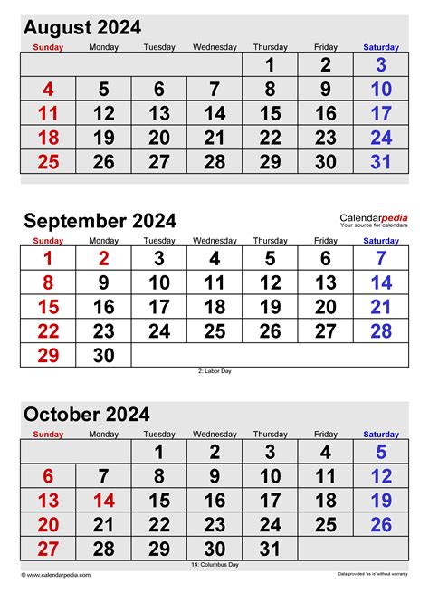 August 2024 Calendars Free