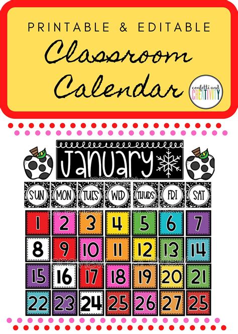 Printable Calendar For Classroom