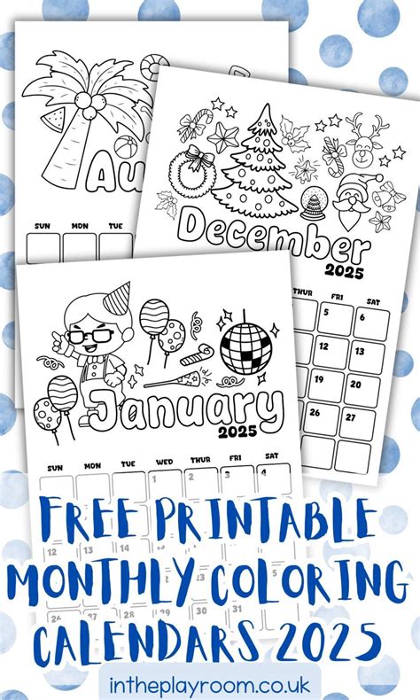 Printable Calendar Free Monthly Coloring