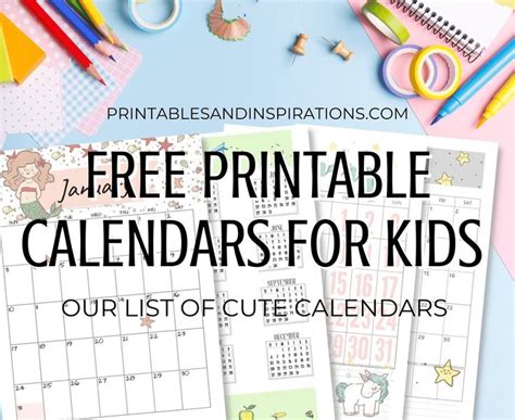 Printable Calendar Kids