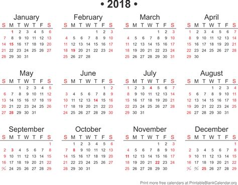 Printable Calendar Of 2018