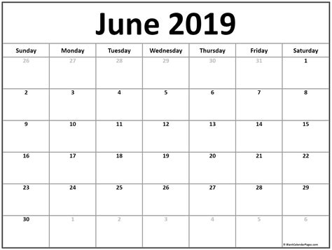 Printable Calendar for June