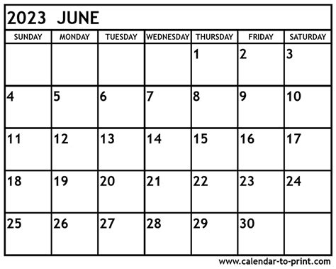 Download Printable June 2023 Calendars