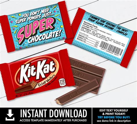 Printable Candy Bar Wrappers