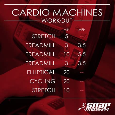 Printable Cardio Machine Workout Schedule