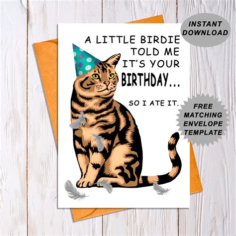Printable Cat Birthday Cards