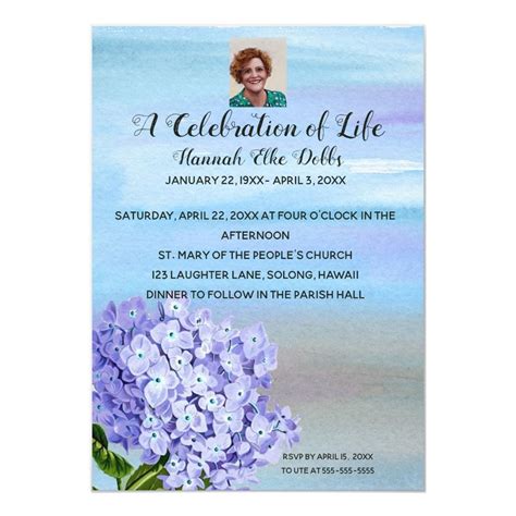 Printable Celebration Of Life Invitations