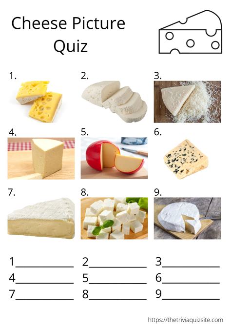 Printable Cheese Trivia Questions And Answers