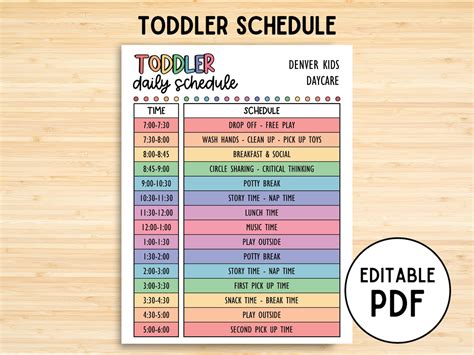 Printable Child Schedule