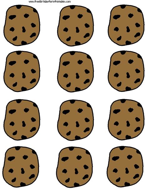 Printable Chocolate Chip Cookie Template
