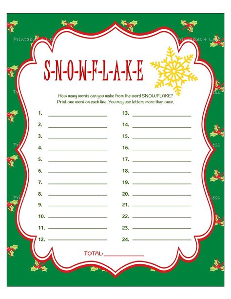 Printable Christmas Games