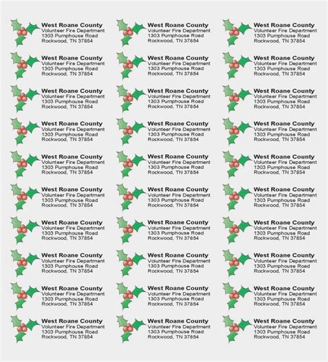 Printable Christmas Mailing Labels