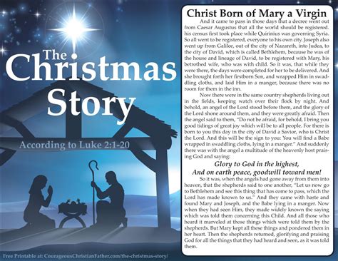 Printable Christmas Story From The Bible