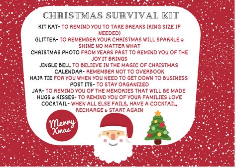 Printable Christmas Survival Kit