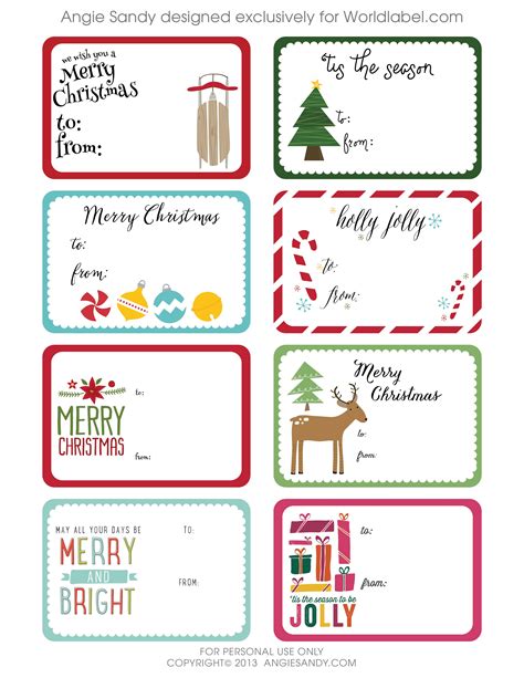 Printable Christmas Tags Template