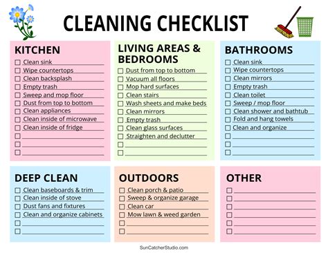 Printable Cleaning Checklist Template