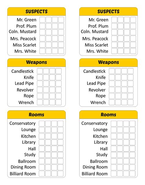 Printable Clue Cards Free