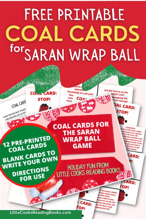 Printable Coal Cards For Saran Wrap Game