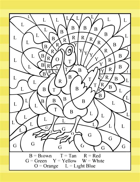 Printable Color By Number Thanksgiving