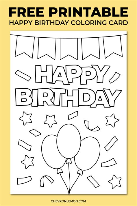 Printable Colorable Birthday Cards