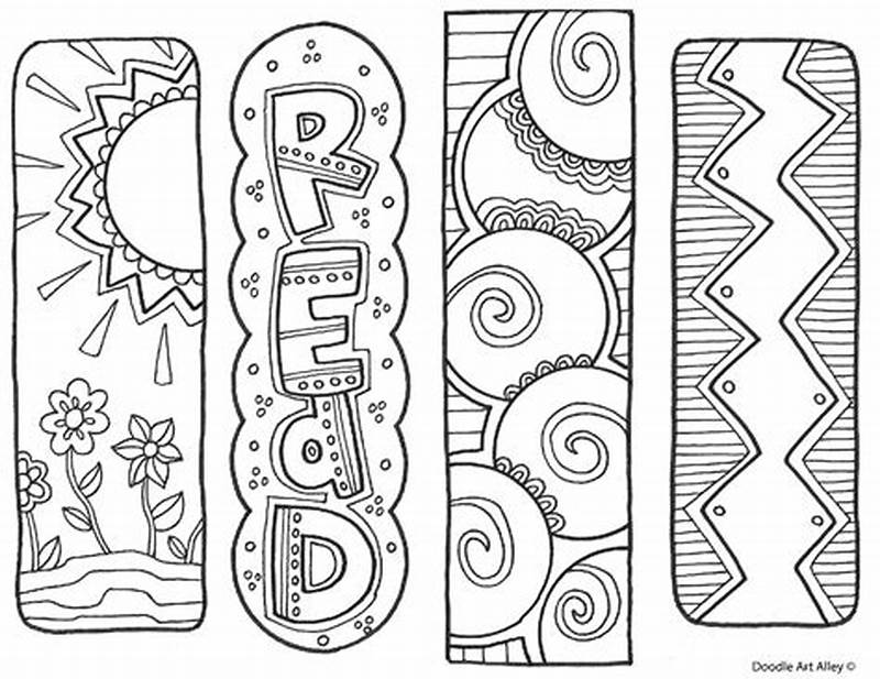 Printable Colorable Bookmarks