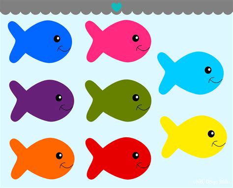 Printable Colorful Fish Clipart