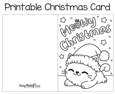 Printable Coloring Christmas Cards Templates