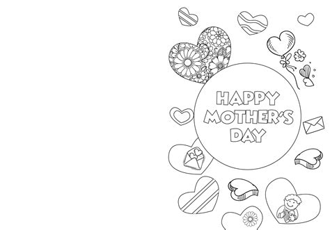 Printable Coloring Mothers Day Card