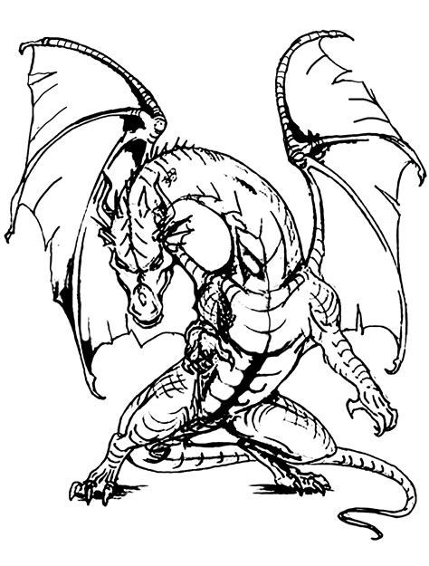 Printable Coloring Page Dragon
