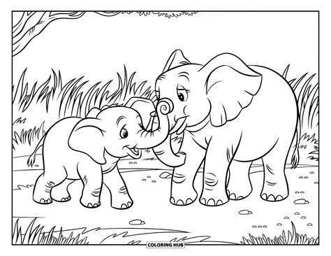 Printable Coloring Pages Elephants